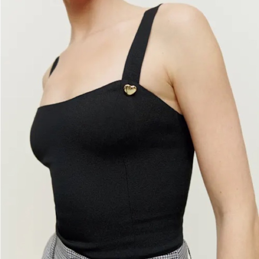 Reformation Black Eunice Top